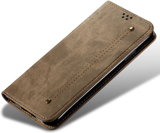 Denim Texture Book Χακί (Oppo Reno14 5G)