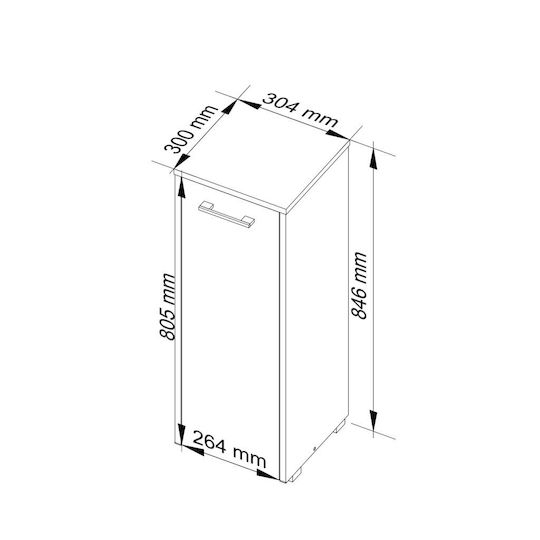 Akord Furniture Factory Cabinet de baie L30xA30xÎ85cm Stejar