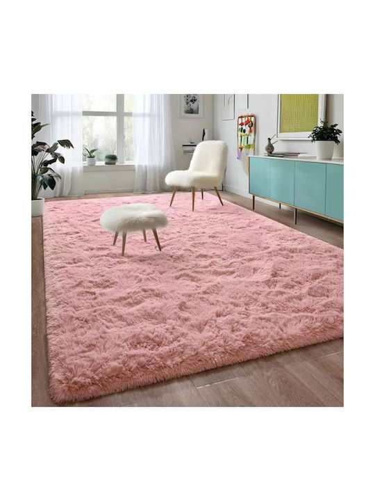 Homeone Χαλί Αντιολισθητικό Shaggy Γούνινο 60x90cm Σομόν