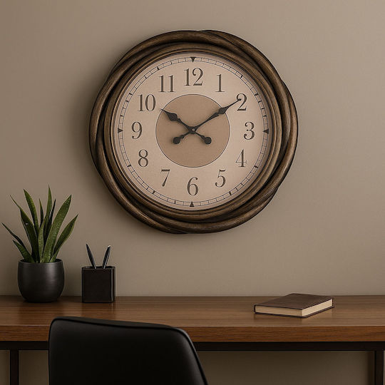 Ankor Leise Antikes Wanduhr Kunststoff Braun 50x51cm Ankor Leise Antikes Wanduhr Kunststoff Braun 50x51cm