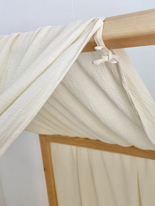 Velvet White Multicolour Baby Mosquito Net for Cradle