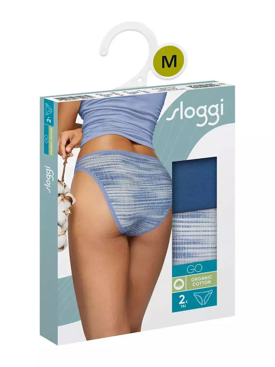 Go Tai Βαμβακερά Γυναικεία Slip 2Pack Μπλε