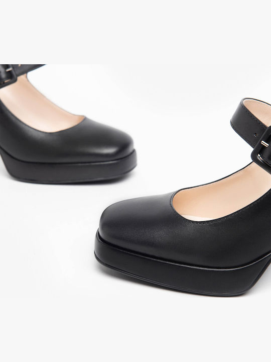 Leather Black Heels