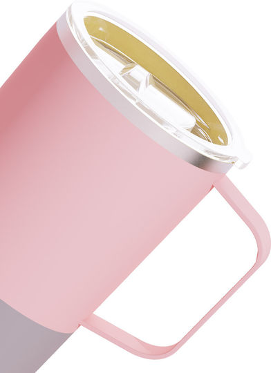 Asobu Ποτήρι Θερμός 590ml Pastel Peach με Λαβή
