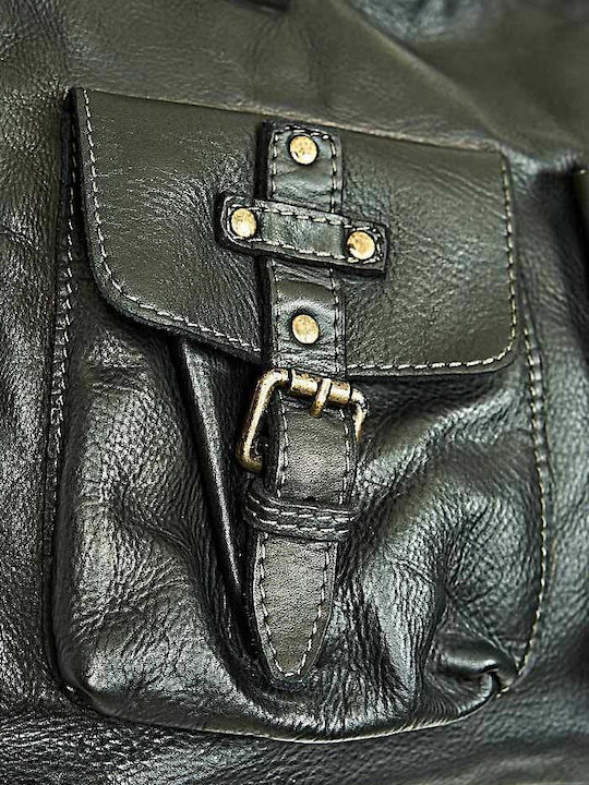 Leather Women's Shoulder Handbag Black