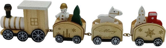 Weihnachtsfiguren Holz Dekoratives Zug Weiß 19cm