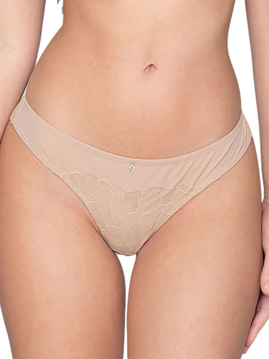 Melody Women's String with Lace Beige