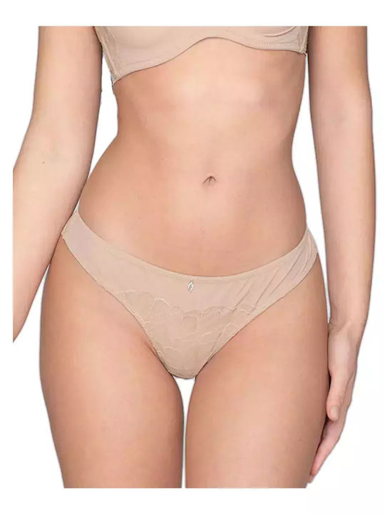 Melody Women's String with Lace Beige