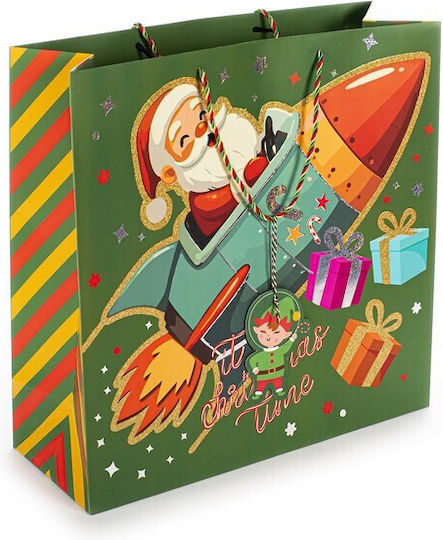 Tri-Coastal Design Rocket Santa Christmas Gift Bag 40x40x15cm