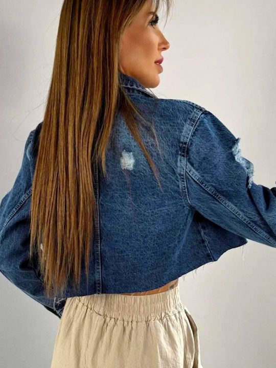 Scurtă Jachetă de femei din denim Blue