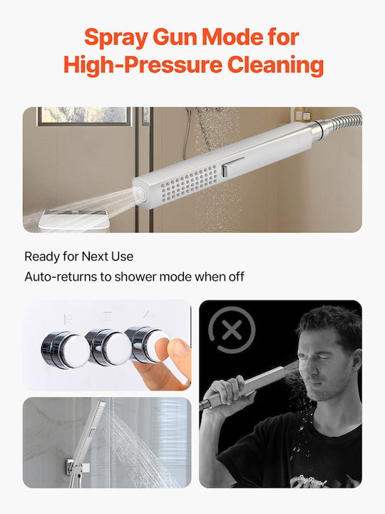Vevor Shower Column with Mixer Silver