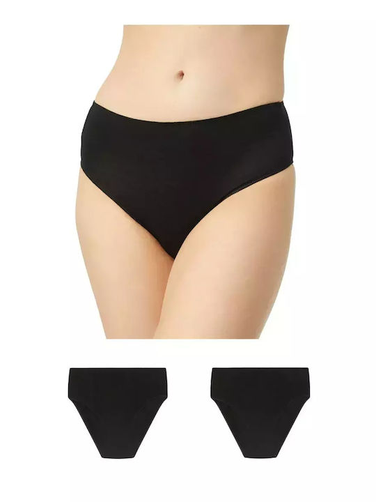 Fimelle Γυναικεία Slip 2Pack χωρίς Ραφές Μαύρο