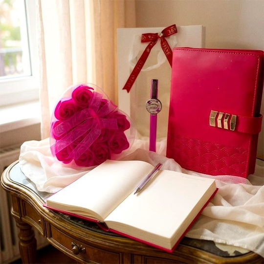 Pachet Timeless Notes A Colegă Planner Vișiniu Portofel Fucsia Pix "Cel Mai Bun Coleg" Săpun Cutie Trandafir Într-o Pungă cu Fereastră