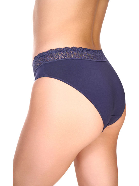 Damen Slip mit Spitze Dark Blue