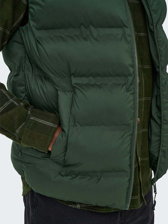 Sleeveless Jacket Puffer Green