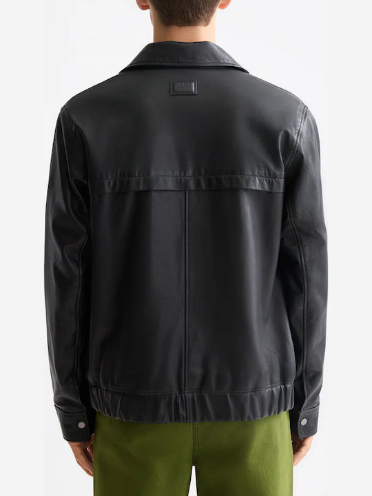 Scotch & Soda Δερμάτινο Μπουφάν Anthracite