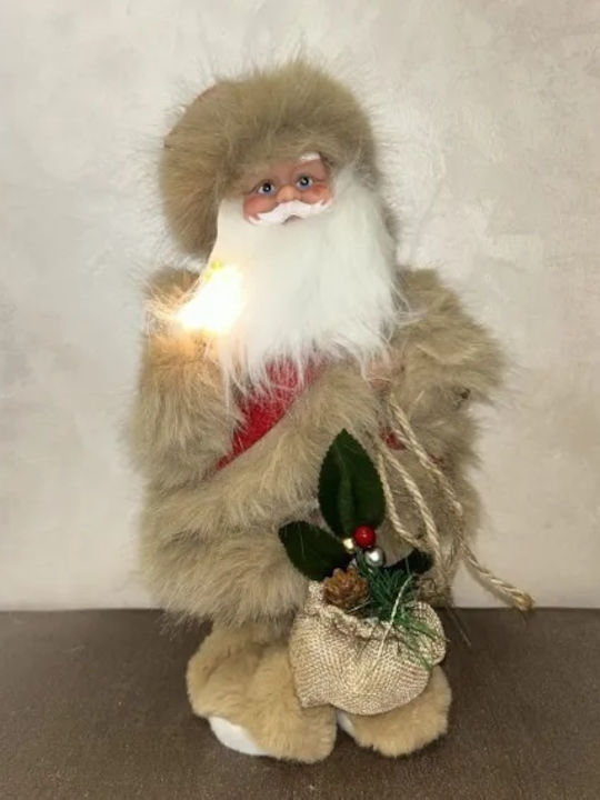 Plüsch Dekorativer Weihnachtsmann Beige 35cm