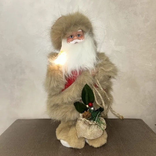 Plus Decorativ Moș Crăciun Bej 35cm.