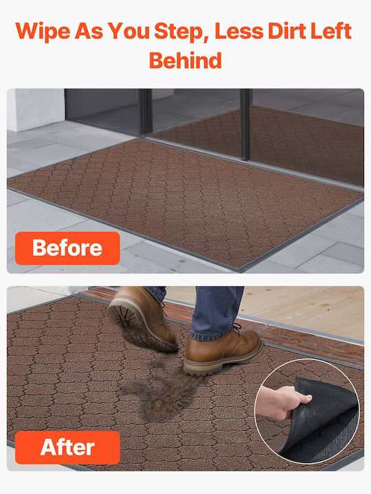Vevor Entrance Mat Anti-slip Brown 119.4x88.9cm Thickness 7mm