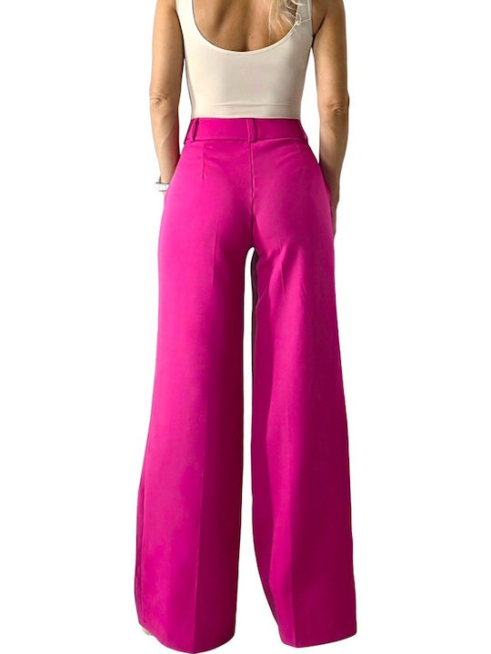 Femei Talie înaltă Din material textil Pantaloni Fuchsia