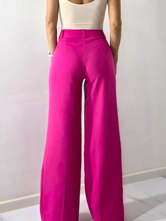 Femei Talie înaltă Din material textil Pantaloni Fuchsia