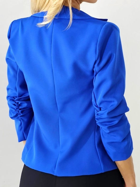Μακρύ Γυναικείο Σακάκι Blue