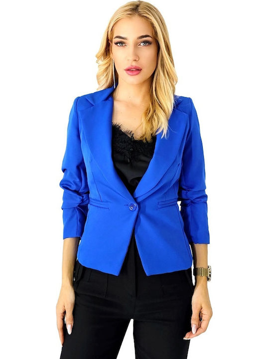 Μακρύ Γυναικείο Σακάκι Blue