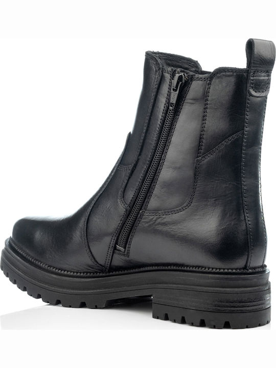 Leather Women's Ankle Boots Black