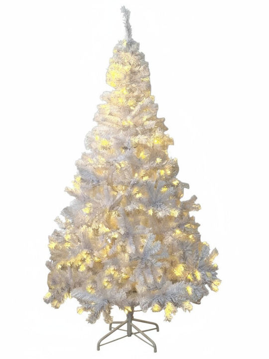 Weihnachtsbaum 195cm mit 936 Zweige und mit LED-Beleuchtung Weiß