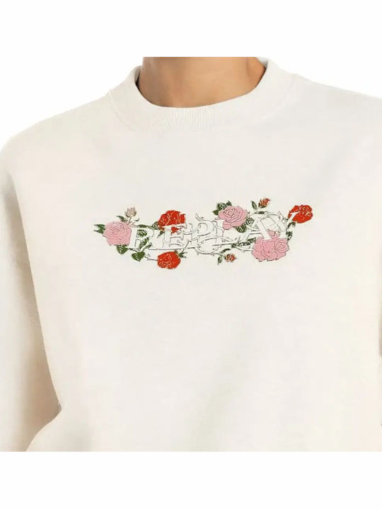 Woman Cropped Women's Sweatshirt Ecru