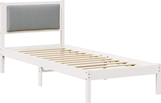 Einzelbett Mit Stoff Grau Mit Lattenrost Für Matratze 80x190cm
