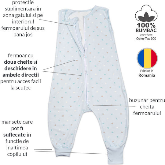 Kidizi Vara Sac de dormit 0.5 tog Albastru deschis