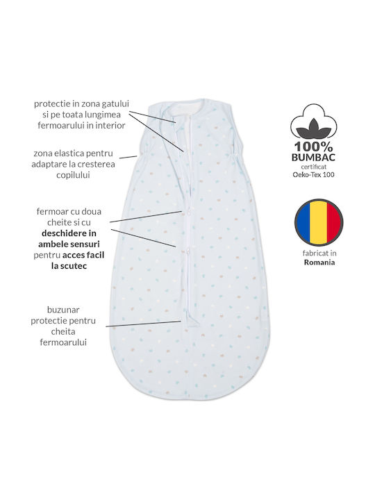 Kidizi Vara Sac de dormit 0.5 tog Albastru deschis