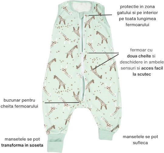 Kidizi Summer Sleeping Bag 0.5 Tog Green
