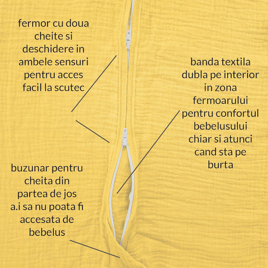 Kidizi Sac De Dormit Pentru Bebeluşi De Vară Curry Kidizi Sac De Dormit Pentru Bebeluşi De Vară Curry