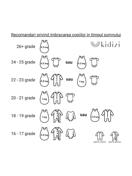 Kidizi Vara Sac de dormit 0.5 tog Gri