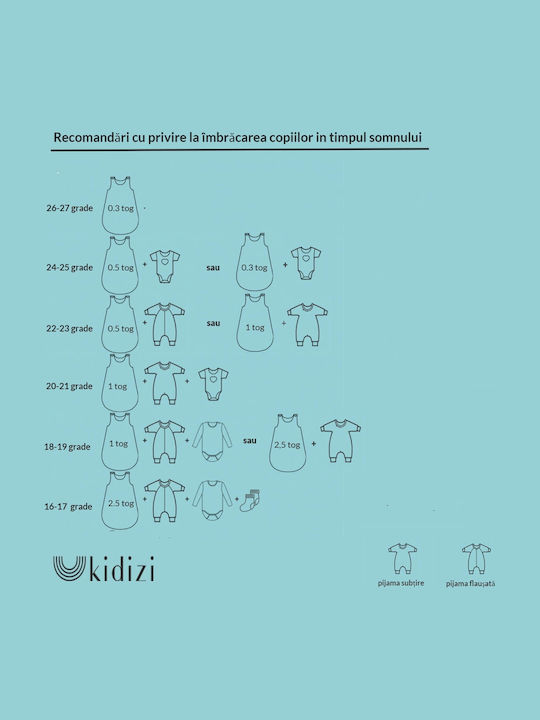 Kidizi Iarna Sac de dormit 2.5 tog Alb
