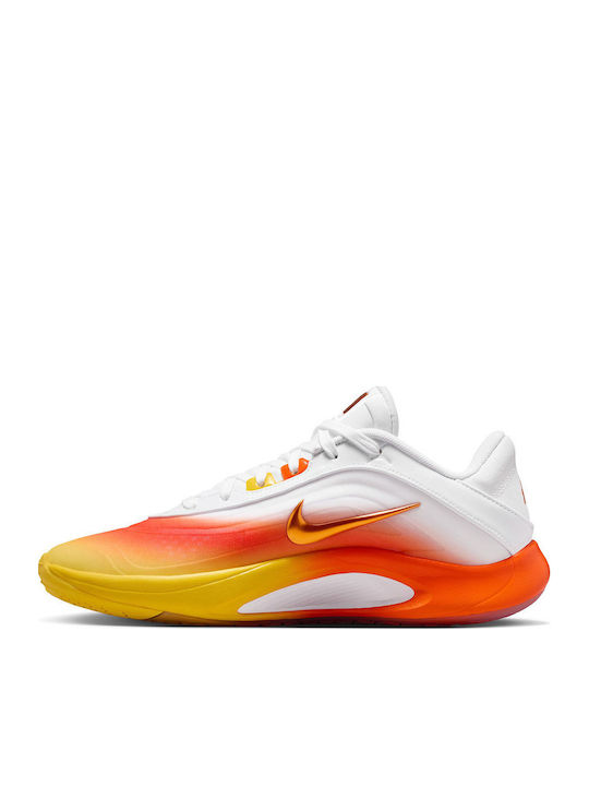 A'One Ниски Баскетболни обувки White / Chrome Yellow / Safety Orange