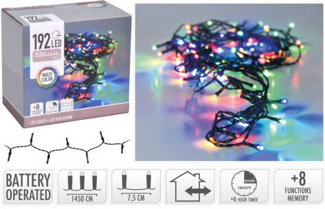 192 Λαμπάκια LED 14.3μ. Πολύχρωμα Μπαταρίας σε Σειρά