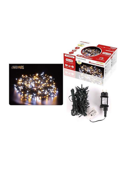 300 Λαμπάκια LED 18μ. Θερμό Λευκό σε Σειρά
