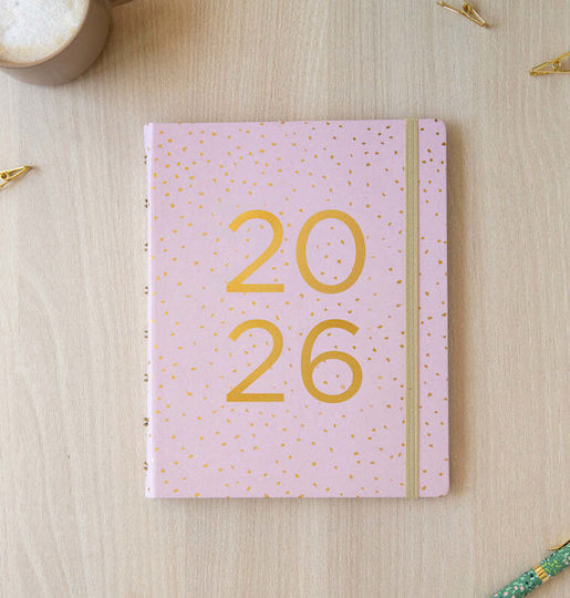Weekly Diary 2026 Filofax A5 Confetti Pink