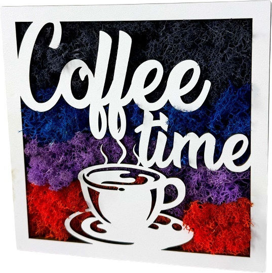 Coffee Time Imagine Mușchi Natural Stabilizat Albastru-Violet-Roșu