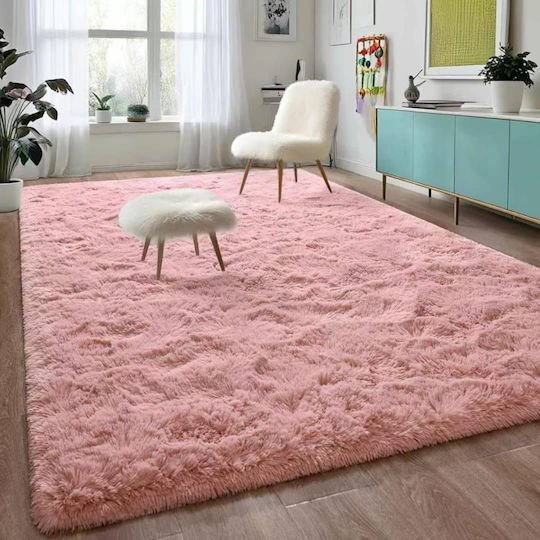 Homeone 160x230cm Αντιολισθητικό Shaggy Γούνινο Σομόν