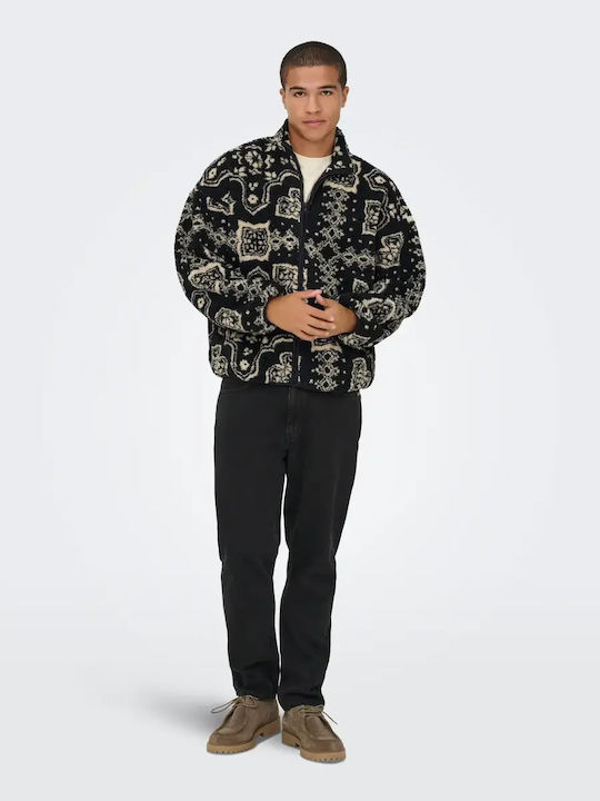 Ανδρική Ζακέτα Fleece Μαύρη