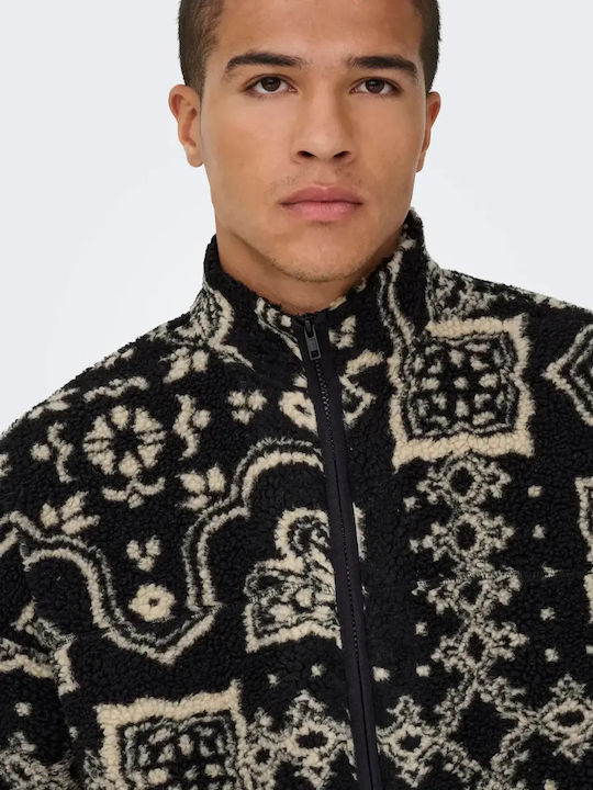 Ανδρική Ζακέτα Fleece Μαύρη
