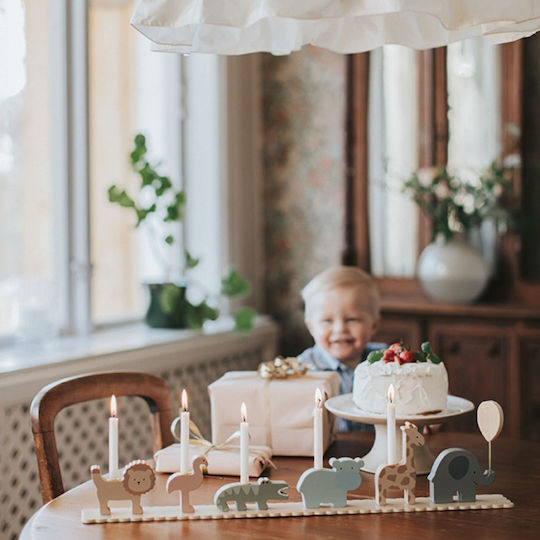 Jabadabado Wooden Train Birthday Candles Safari