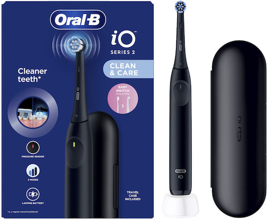 Oral-B iO Series 2 Electric Toothbrush with Timer Pressure Sensor and Travel Case Black