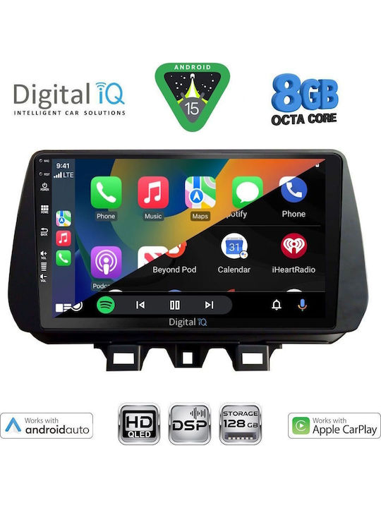 Digital IQ Auto-Audiosystem für Hyundai Tucson 2019 (Bluetooth/USB/AUX/WiFi/GPS/Apple-Carplay/Android-Auto) mit Touchscreen 9"