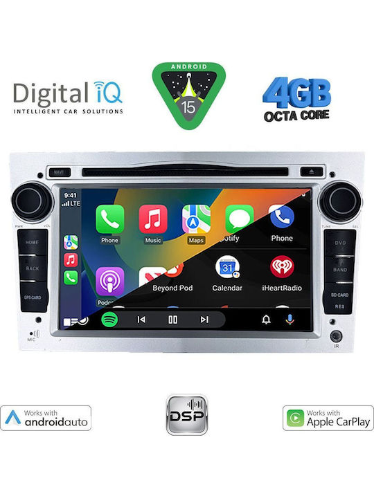 Digital IQ Car Audio System for Opel Corsa / Meriva / Tigra / Vectra 2004-2012 (Bluetooth/USB/AUX/WiFi/GPS/Apple-Carplay/Android-Auto) with Touch Screen 7"