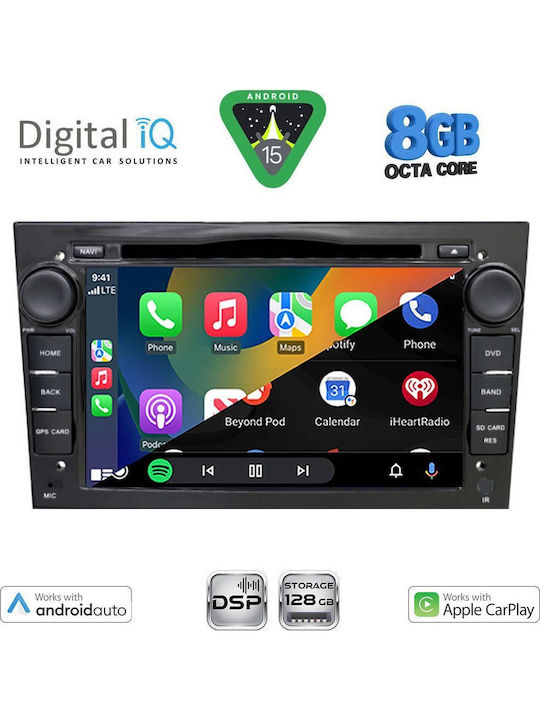 Digital IQ Car Audio System for Opel Corsa / Meriva / Tigra / Vectra 2004-2012 (Bluetooth/USB/AUX/WiFi/GPS/Apple-Carplay/Android-Auto) with Touch Screen 7"